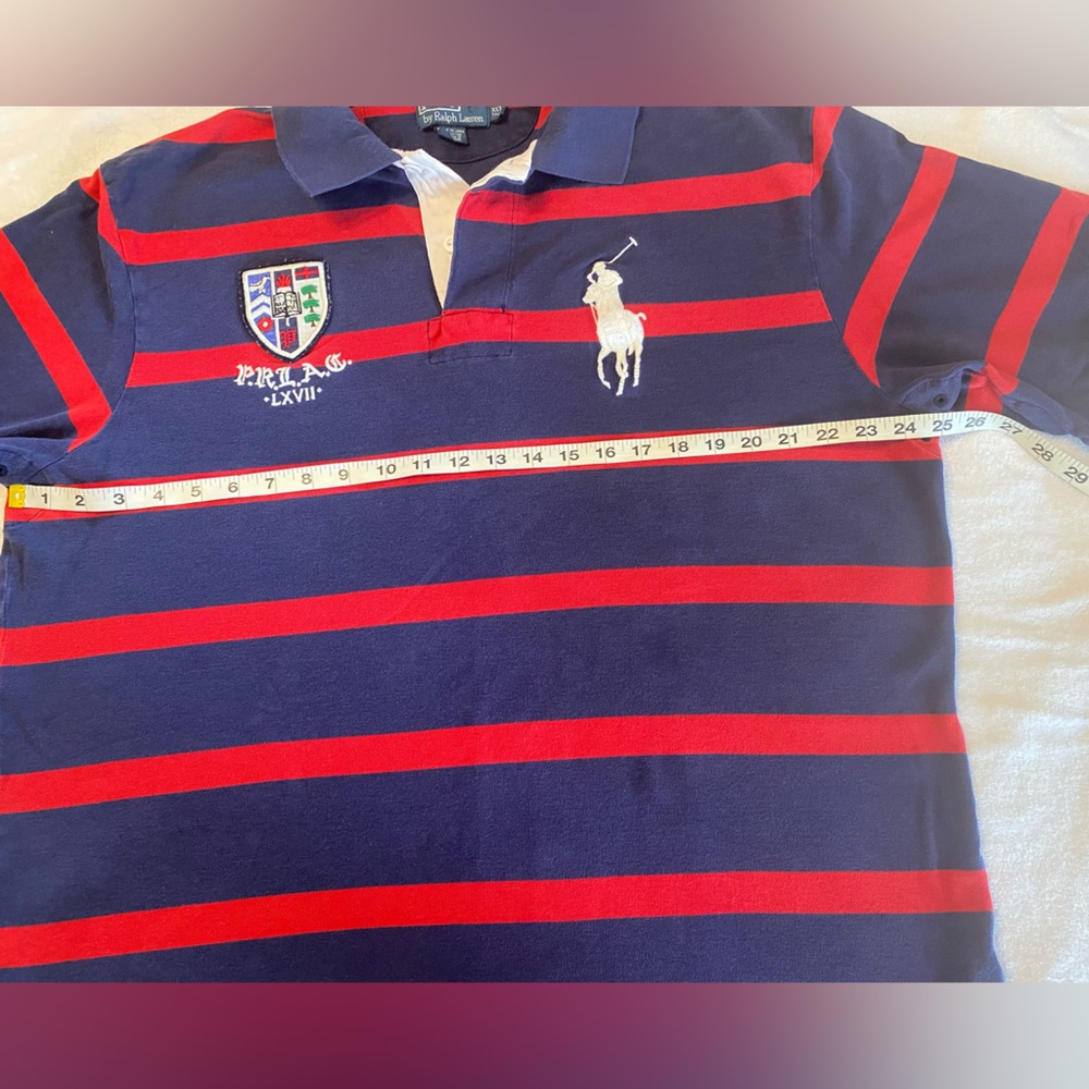 Polo by Ralph Lauren Men's Navy and Red Striped Shirt - Picture 5 of 5